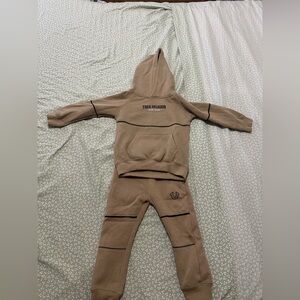 True Religion Tan Hoodie and Pants Set